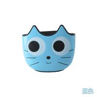 厨房水槽沥水篮水龙头沥水袋卡通水池挂篮免打孔收纳袋海绵置物架|猫咪沥水袋1个蓝色
