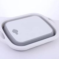 折叠防霉多功能沥水菜蓝砧板多用可以沥水可折叠洗菜切菜一体菜盆|优质加厚多功能菜板白灰色 关注收藏宝贝送海绵擦一个