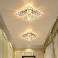 玄关走廊灯筒灯 led天花射灯嵌入式水晶灯过道灯正方形吸顶灯孔灯