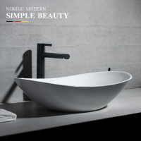 北欧台上盆洗漱台面单洗手盆窄长创意洗手盘陶瓷洗脸池家用阳台盆