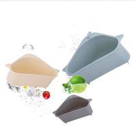 三角多功能水槽沥水篮厨房用品塑料水池挂篮吸盘式沥水架收纳架子|升级加厚-[混色] 2个装[送吸盘]
