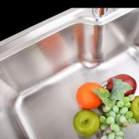 加厚304不锈钢水槽单槽拉丝大小水槽厨房洗菜盆洗碗池洗手盆