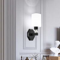 北欧现代简约黑色壁灯 卧室床头壁灯led创意客厅电视背景墙壁灯具