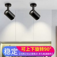 明装led射灯吸顶式橱窗背景墙客厅照画射灯cob商用服装店轨道单灯