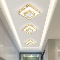 2019年新款led过道灯射灯双层水晶灯走廊灯阳台灯 现代简约玄关灯