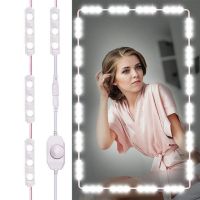 好莱坞led镜子补光灯梳妆台化妆美颜粘贴免打孔卫浴镜前灯泡防水