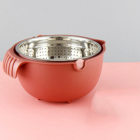 厨房多功能双层切菜沥水器洗菜篮水果篮淘米盆切片切丝擦丝刨丝器|北欧粉[[不含刀片]