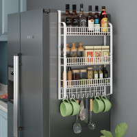 冰箱置物架厨房旁边的架子侧边收纳外侧面多功能家用壁挂式侧挂架
