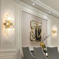 轻奢壁灯北欧后现代客厅卧室酒店水晶灯具电视背景墙床头过道简约