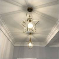 餐厅吊灯北欧吧台三头个性餐厅玄关过道走廊星星阳台五角星吊灯