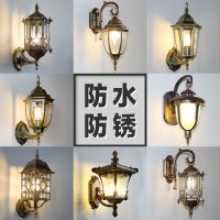 户外壁灯防水欧式复古阳台庭院灯 美式过道楼梯室外田园led墙壁灯