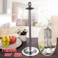 不锈钢厨房置物架锅铲架子汤勺铲子沥水架旋转厨具挂架收纳架落地