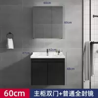 卫浴浴室柜现代简约卫生间洗漱台洗脸盆洗面盆柜洗手盆柜组合|60cm双开门+全封镜箱
