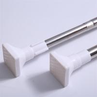 不锈钢免打孔晾衣杆阳台晾衣架伸缩杆浴帘杆窗帘杆2|加厚增压正方头---22mm管粗 195-370适用于210-240