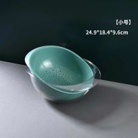 双层洗菜盆沥水篮塑料厨房用品家用神器水果盘网红客厅创意洗菜篮|孔雀绿【破损包赔】 大号【双层加厚】