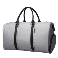 短途旅行包手提健身包简约大容量行李包USB充电手提包 灰色/黑色 混色随机发货介意勿拍