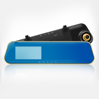 车坊 高清前后双镜头4.3金边后视镜记录仪 302 (配16G TF卡）