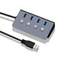 科洛昂 USB3.0HUB 4口独立开关铝合金集线器 带电源 T295