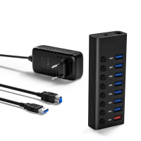 科洛昂 USB3.0工业HUB 8口带独立开关配电源 USB 3.0数据传输 2.4A充电端口 T882