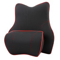 e车坊 汽车头枕护颈枕靠枕车用座椅枕头记忆棉车载腰靠套装出行套装 3318