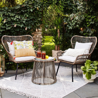 户外藤椅家具创意设计师阳台三件套庭院花园小茶几编藤桌椅休闲椅欧因