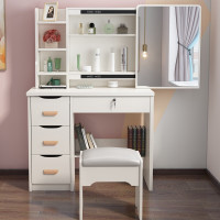 梳妆台简易小型梳妆桌小户型迷你化妆台带凳子化妆桌网红ins梳妆柜化妆柜女卧室桌子欧因