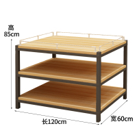 云青丞 超市堆头货架三层食用油台钢木饮料礼品展示架牛奶地堆架货架欧因