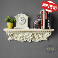 欧式创意壁挂搁板隔板置物架花架客厅玄关墙壁架墙上装饰挂架墙架储物家具定制 米白色描金(不含装饰品)欧因