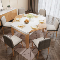 餐桌 大小户型伸缩餐桌椅实木框架组合家用餐桌现代简约4-6人客厅饭桌欧因