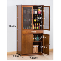 菜柜老式菜放碗小碗柜剩菜实木竹储物柜透气厨房置物架透气柜菜柜 仿古款69(金钢网纱) 换有机玻璃欧因