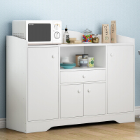 厨房茶水柜橱柜餐厅碗柜酒柜微波炉柜多功能储物收纳柜子 暖白色110cm1欧因