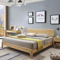 加厚北欧实木床 主卧1.5m1.8米成人婚床双人床 现代简约卧室家具欧因