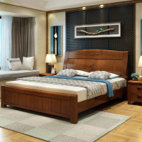 双人床1.5 1.8米橡木实木大床简易床成都床成都家具成都实木床欧因