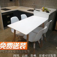 成都出租房家具餐桌餐椅组合1.2伊姆斯北欧简约款白色原木纹欧因