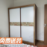 推拉衣柜滑衣柜直销公寓成都出包边衣柜仿实木印花板式柜简约欧因