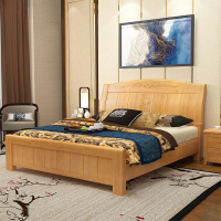 进口橡木实木双人床1.5 米大床简易床成都床成都家具成都实木床欧因