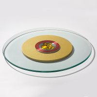 玻璃转盘圆桌餐桌旋转转盘家用桌子带转盘底座欧因