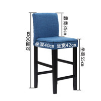 实木吧台椅现代简约吧凳创意欧式靠背吧椅高脚凳前台椅子家用餐椅欧因