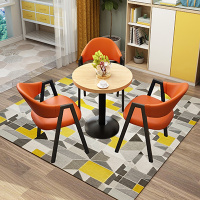 洽谈接待桌椅简约组合奶茶店铺会客办公休闲小圆谈判北欧餐桌欧因