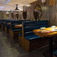 西餐厅自助餐中式餐厅靠墙烤肉餐饮店桌椅火锅店卡座沙发组合欧因