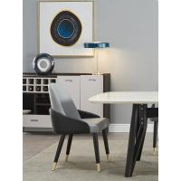 餐椅 轻奢北欧简约椅子 酒店餐厅实木皮座椅 靠背扶手欧因