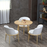 北欧接待洽谈桌椅组合简约现公会客室小圆桌一桌四椅休闲餐桌欧因