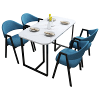 饭店桌椅长方形4人经济型餐厅咖啡奶茶面馆餐桌组合洽谈接待桌欧因