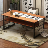 书法桌办公桌电脑桌书画桌画案家用双层简易书桌学生培训写字桌台欧因