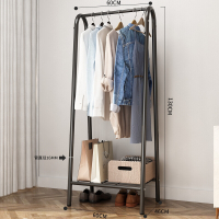 简易晾衣架落地卧室折叠挂衣架家用单杆式衣帽架简易衣架室内晾晒衣杆欧因