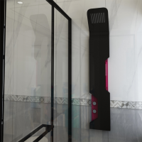 蚂蚁乐居奢华系列智能花洒不锈钢淋浴屏智能恒温明装淋雨器淋沐喷头家用花洒套装黑色