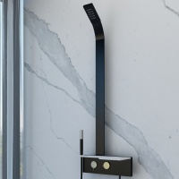 蚂蚁乐居奢华系列智能花洒卫浴恒温花洒套装家用黑色淋浴器卫生间增压沐浴喷头挂墙式