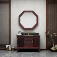 蚂蚁乐居贵族系列浴室柜仿古实木卫生间洗脸盆洗手台面盆柜组合新中式双盆浴室柜卫浴欧式MY-YSG-VG-1826