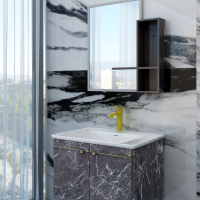 蚂蚁乐居理想家系列浴室柜北欧浴室柜组合现代简约大理石洗手台洗手池洗脸盆柜卫生间洗漱台MY-YSG-VG-1935