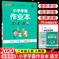 2020新版小学学霸作业本二年级上册同步训练书语文部编版人教版小学生2年级上教材同步课时作业本达标测试卷天天练pass绿